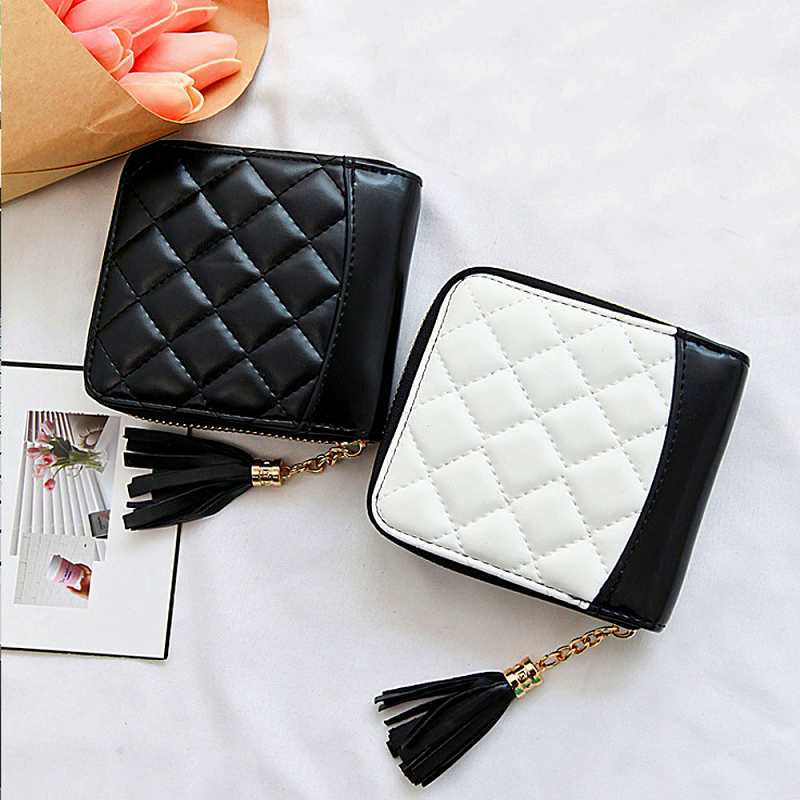 楽天市場 二つ折り財布 レディース ミニ財布 ラウンドファスナー ウォレット キルティング タッセル付き レディース メンズ サイフ さいふ 小銭入れあり プレゼント ノー ブランド Wallet アーネストショップ